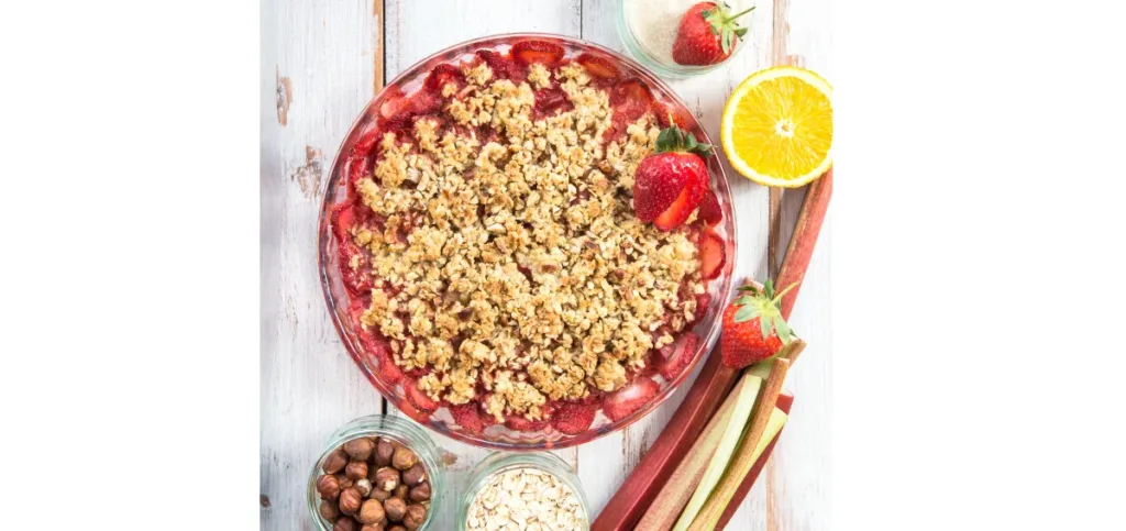 How to Make Roasted Rhubarb Crumble