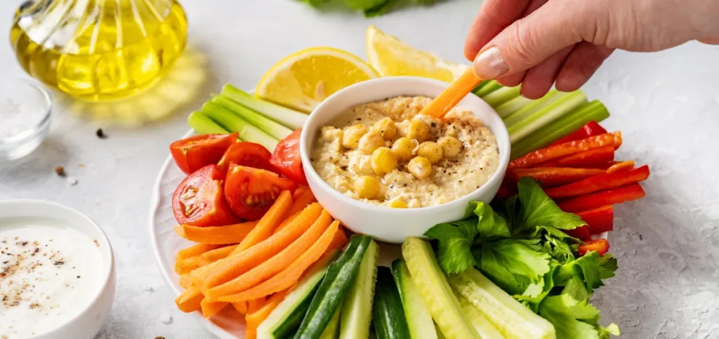 Hummus With Sliced Veggies Hummus With Sliced Veggies